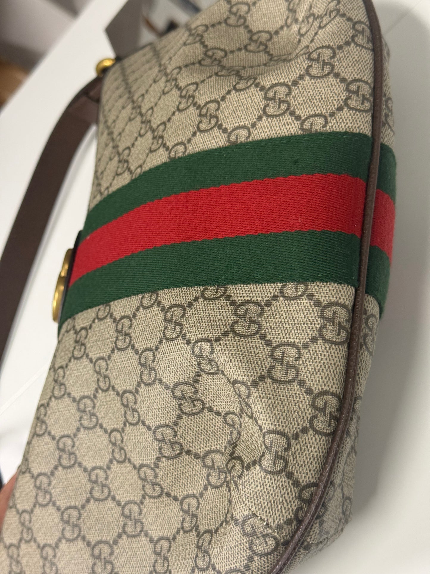 Gucci  Ophidia Small GG Supreme Canvas Shoulder Bag Beige 598125