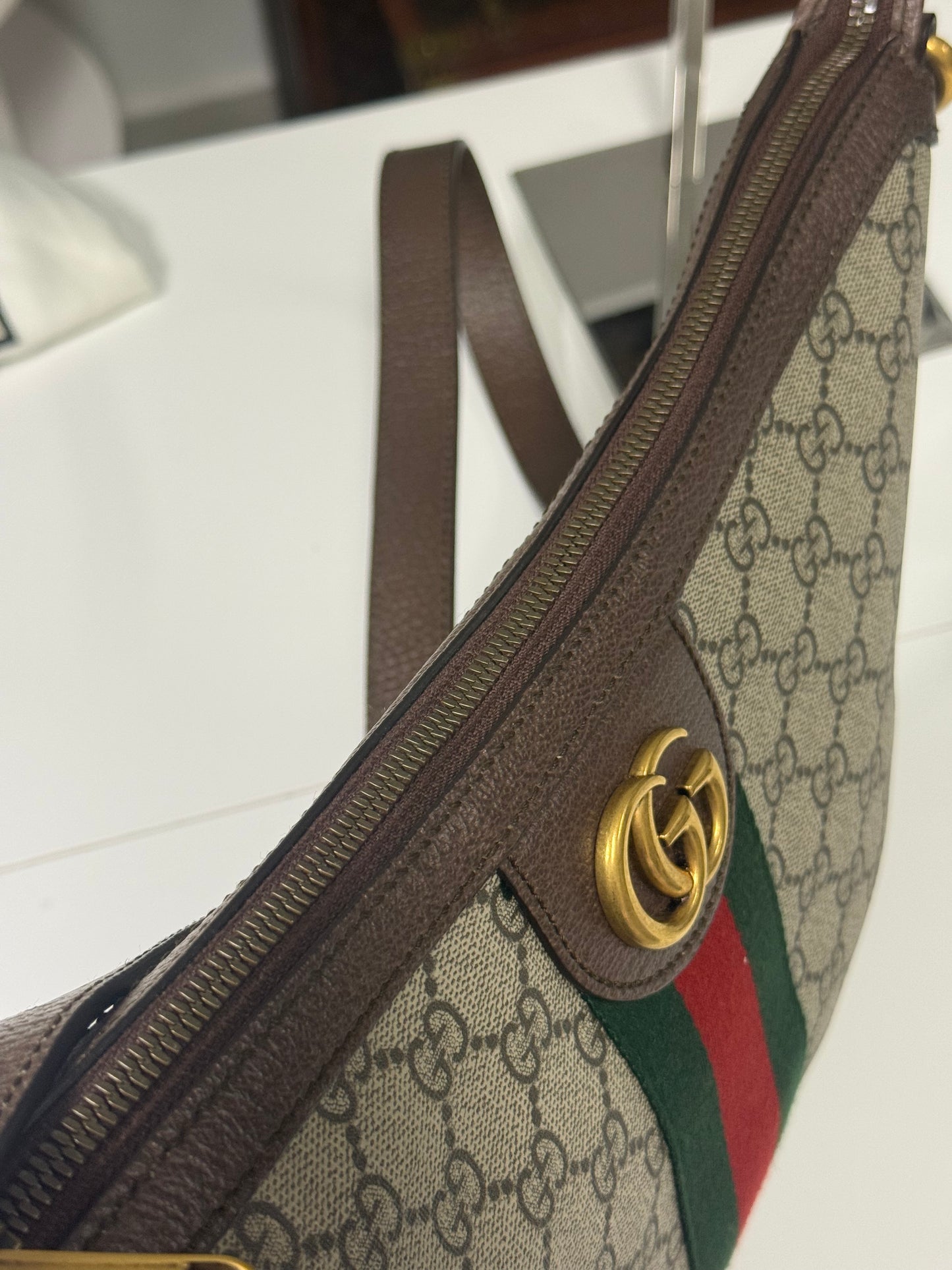 Gucci  Ophidia Small GG Supreme Canvas Shoulder Bag Beige 598125