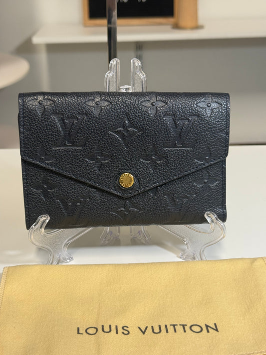 Louis Vuitton Compact Curieuse Wallet in Black Monogram Empreinte leather