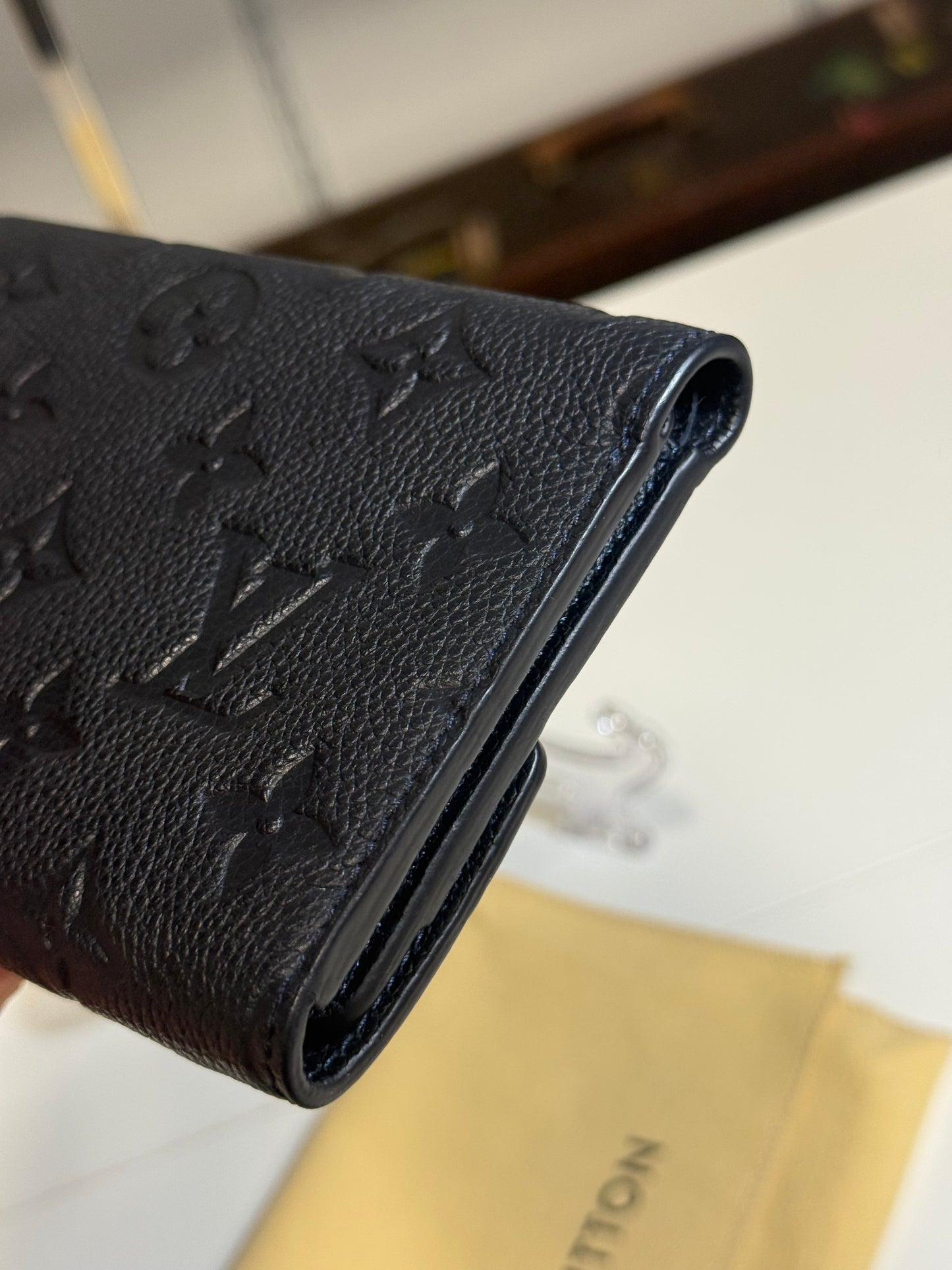 Louis Vuitton Compact Curieuse Wallet in Black Monogram Empreinte leather