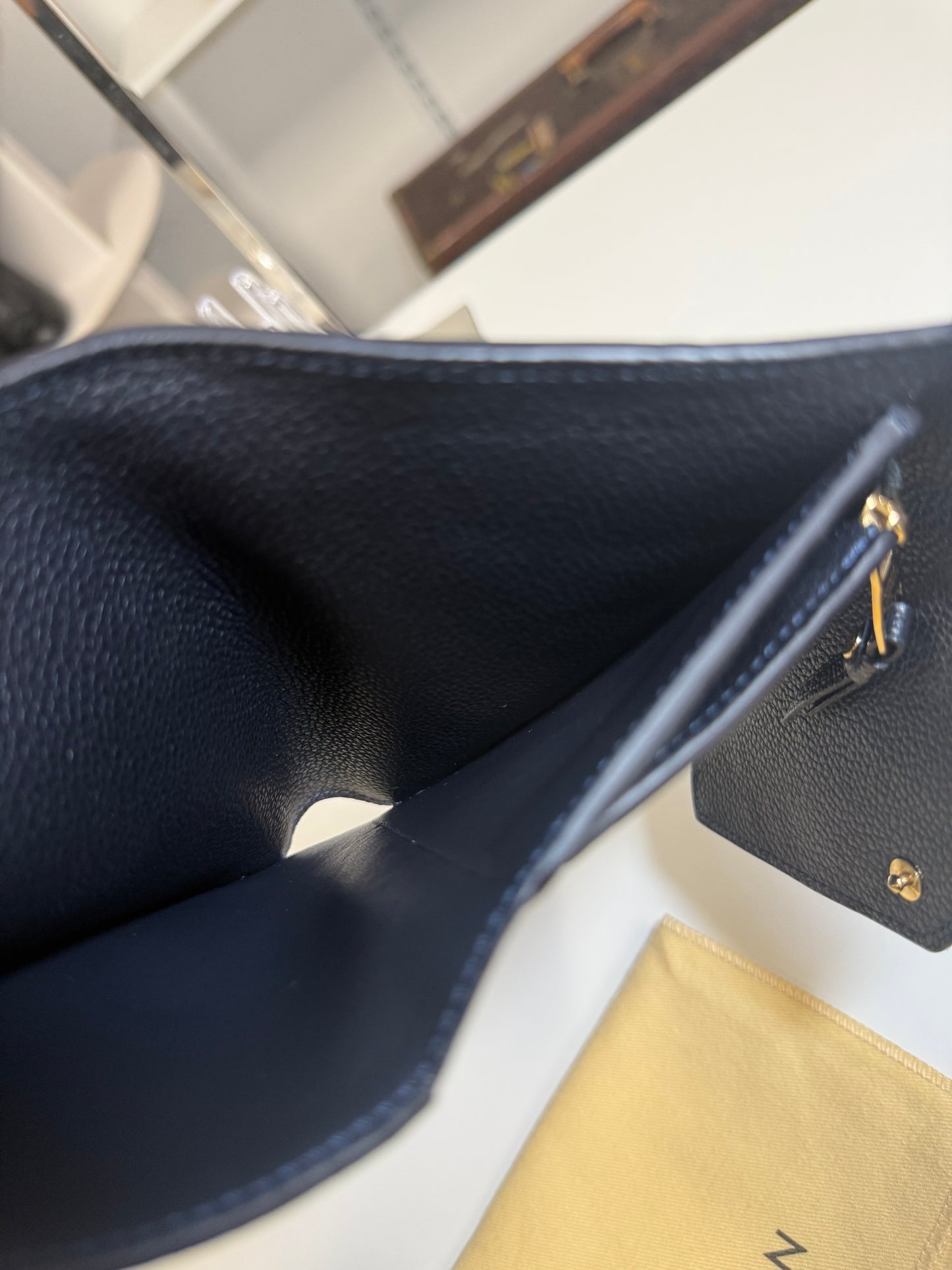 Louis Vuitton Compact Curieuse Wallet in Black Monogram Empreinte leather