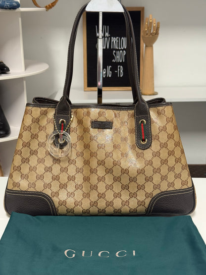 Gucci GG Crystal Princy Tote Bag 293592 Brown PVC