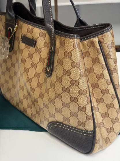 Gucci GG Crystal Princy Tote Bag 293592 Brown PVC