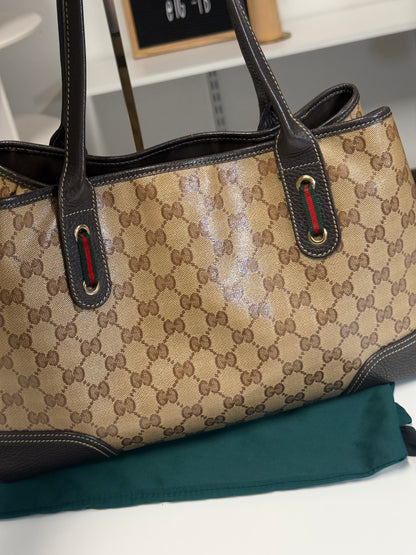 Gucci GG Crystal Princy Tote Bag 293592 Brown PVC