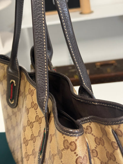 Gucci GG Crystal Princy Tote Bag 293592 Brown PVC