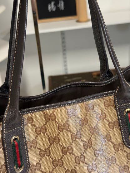 Gucci GG Crystal Princy Tote Bag 293592 Brown PVC
