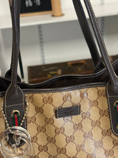 Gucci GG Crystal Princy Tote Bag 293592 Brown PVC