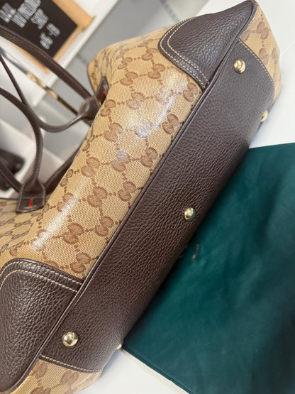 Gucci GG Crystal Princy Tote Bag 293592 Brown PVC