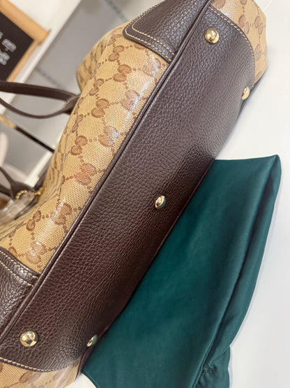 Gucci GG Crystal Princy Tote Bag 293592 Brown PVC