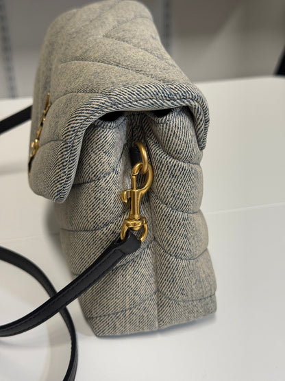 Yves Saint Laurent Toy LouLou Blue-Gray Denim Shoulder Bag