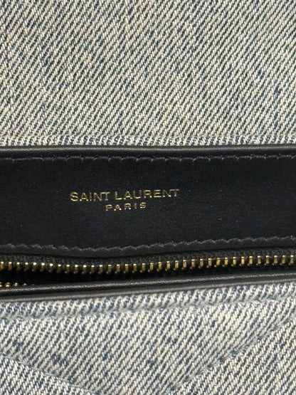 Yves Saint Laurent Toy LouLou Blue-Gray Denim Shoulder Bag