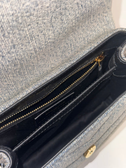Yves Saint Laurent Toy LouLou Blue-Gray Denim Shoulder Bag