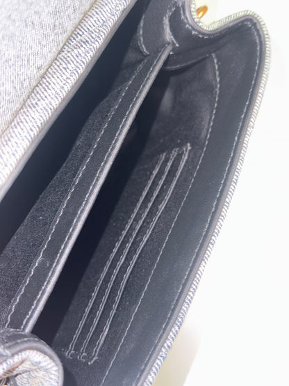 Yves Saint Laurent Toy LouLou Blue-Gray Denim Shoulder Bag